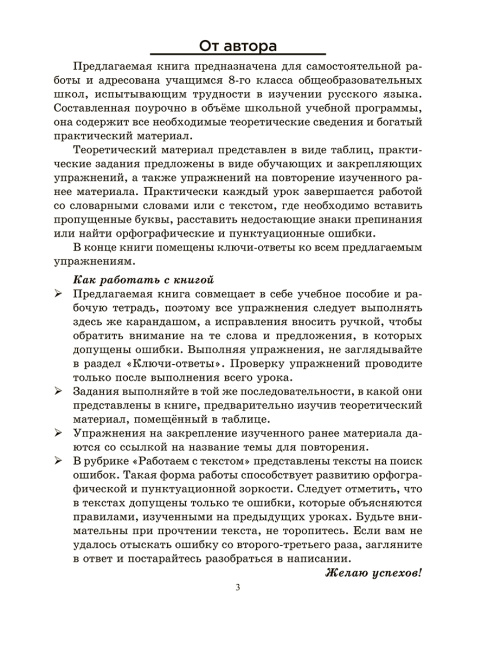 Русский язык на «отлично».  8 класс