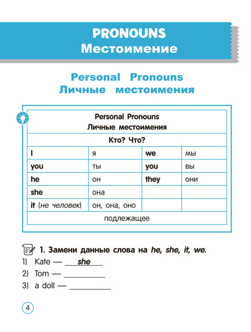 Английский язык. Местоимение. Тренажёр для начальной школы. 3-4 классы