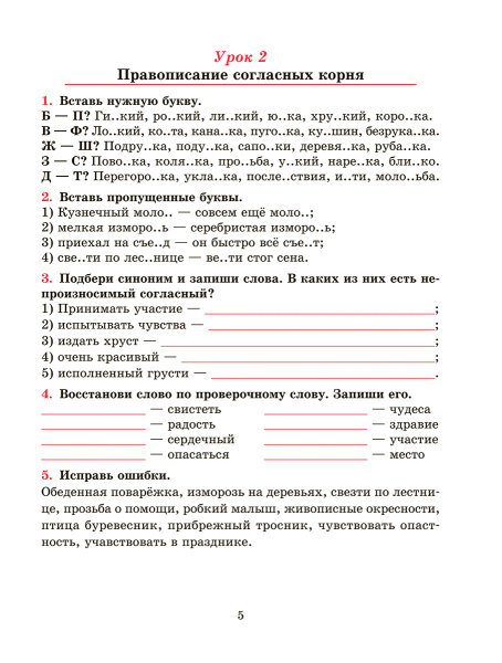 Русский язык. Тетрадь для повторения и закрепления. 5 класс
