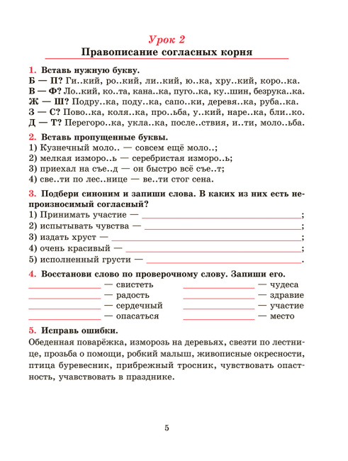 Русский язык. Тетрадь для повторения и закрепления. 5 класс