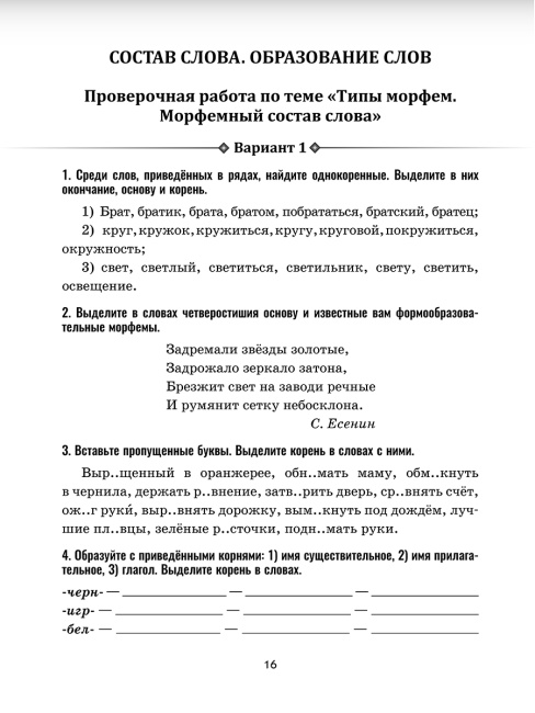 Русский язык: проверочные работы для тематического и итогового контроля. 6 класс: пособие для учащихся учреждений общ. сред. образования